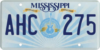 MS license plate AHC275