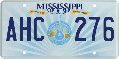 MS license plate AHC276