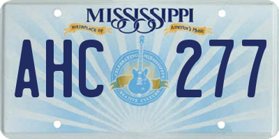 MS license plate AHC277