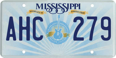 MS license plate AHC279
