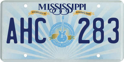 MS license plate AHC283