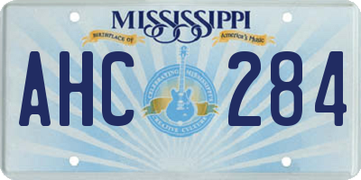 MS license plate AHC284