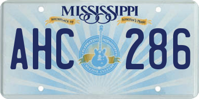 MS license plate AHC286