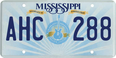 MS license plate AHC288