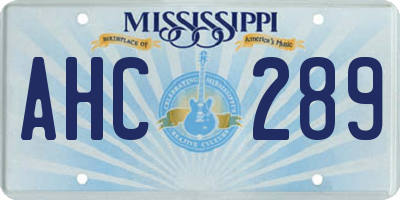 MS license plate AHC289