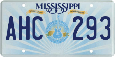 MS license plate AHC293
