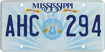 MS license plate AHC294