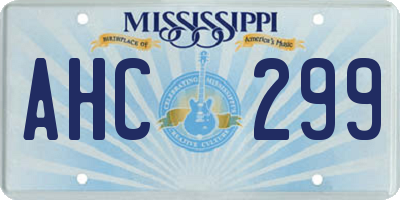 MS license plate AHC299