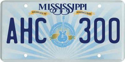 MS license plate AHC300
