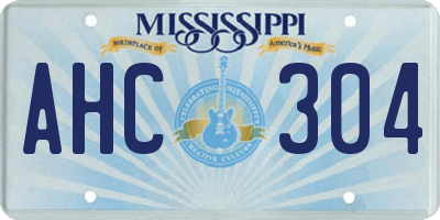 MS license plate AHC304