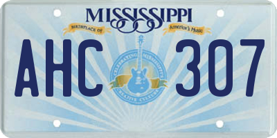 MS license plate AHC307