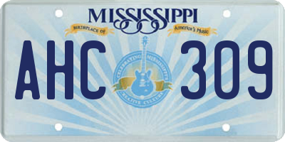 MS license plate AHC309