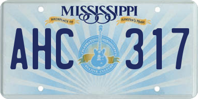 MS license plate AHC317
