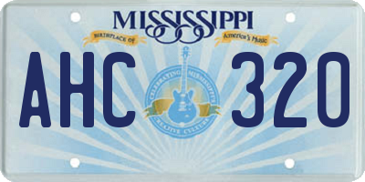 MS license plate AHC320