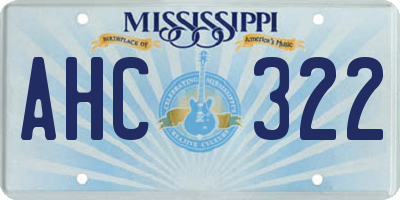 MS license plate AHC322
