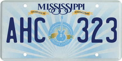 MS license plate AHC323