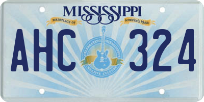 MS license plate AHC324