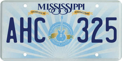 MS license plate AHC325