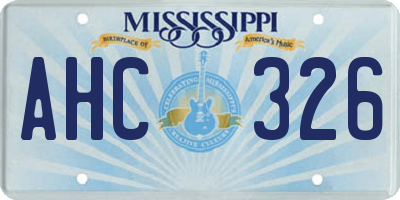 MS license plate AHC326