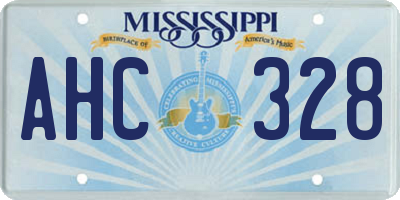 MS license plate AHC328
