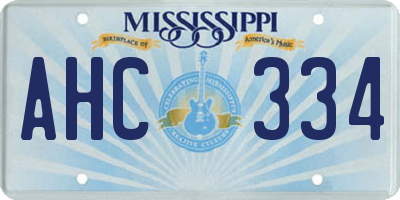 MS license plate AHC334