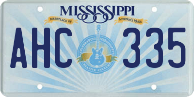 MS license plate AHC335