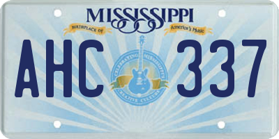 MS license plate AHC337