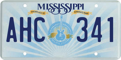 MS license plate AHC341