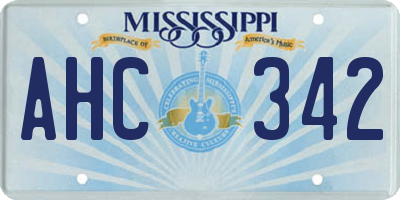 MS license plate AHC342