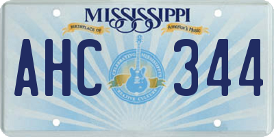 MS license plate AHC344