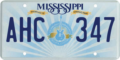 MS license plate AHC347