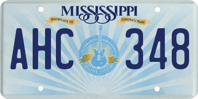 MS license plate AHC348