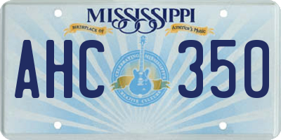 MS license plate AHC350