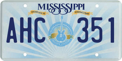 MS license plate AHC351