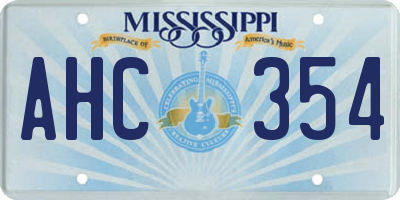 MS license plate AHC354