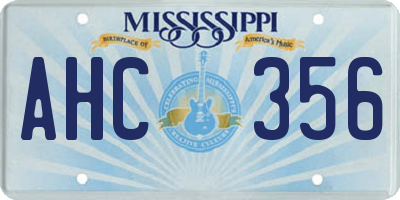 MS license plate AHC356
