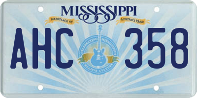 MS license plate AHC358