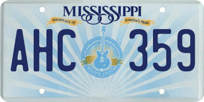 MS license plate AHC359