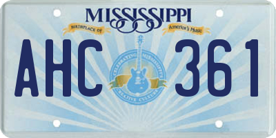MS license plate AHC361