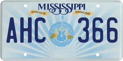 MS license plate AHC366