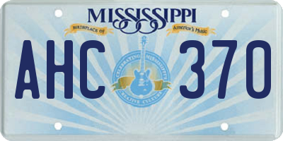 MS license plate AHC370