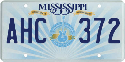 MS license plate AHC372
