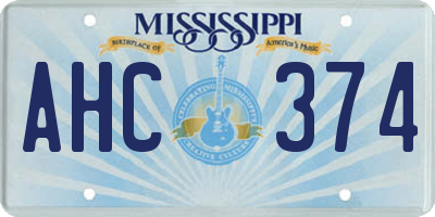 MS license plate AHC374