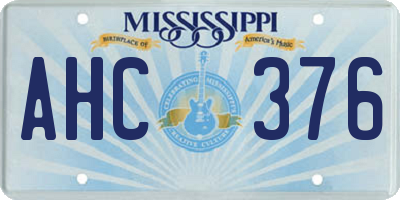 MS license plate AHC376