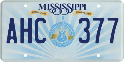 MS license plate AHC377