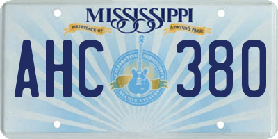 MS license plate AHC380