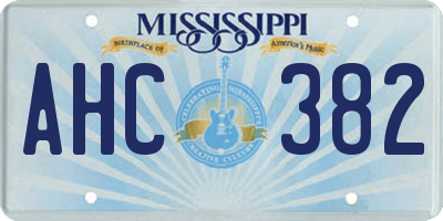 MS license plate AHC382