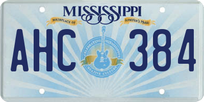 MS license plate AHC384