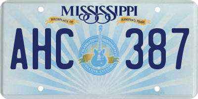 MS license plate AHC387