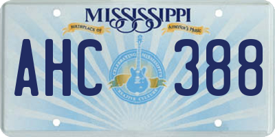 MS license plate AHC388